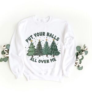 White Graphic Sweater- custom